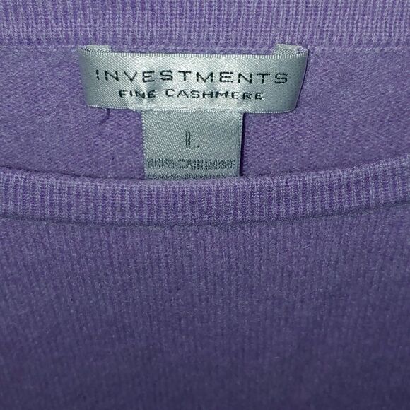 Investments fine cashmere  Lilac purple  Sweater Sz L - Picture 3 of 8